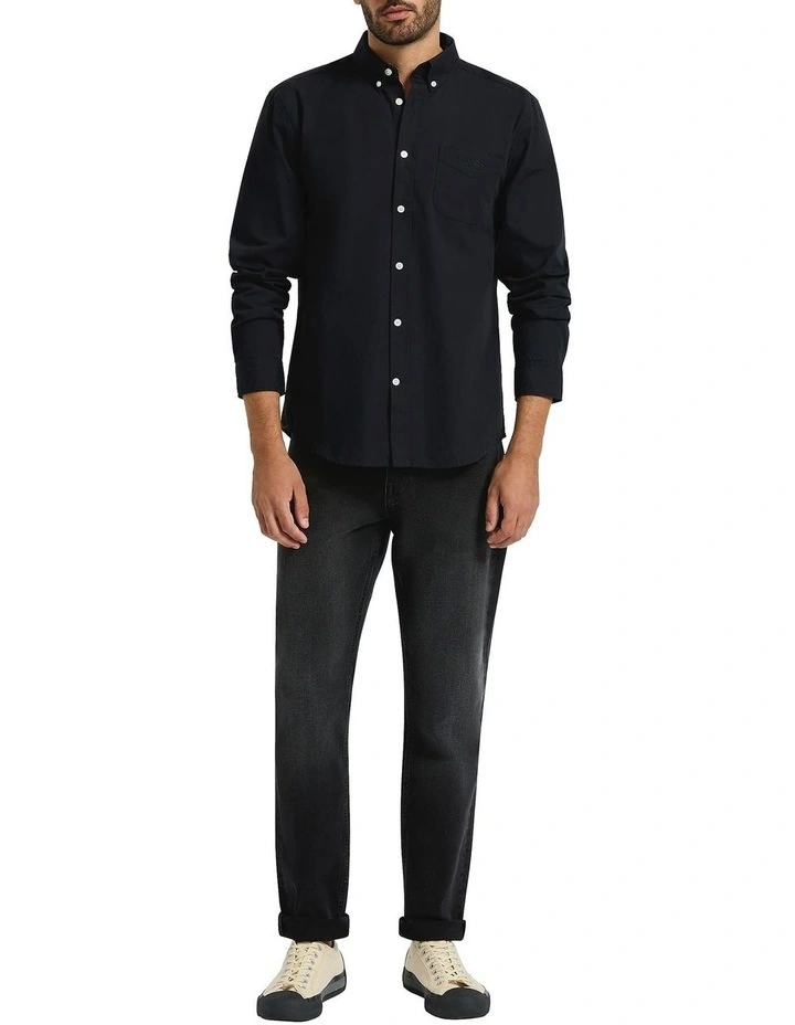 Sam Cotton Poplin Shirt in Black image 4