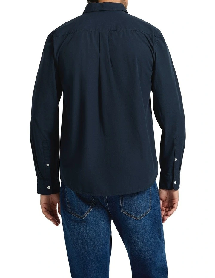 Sam Cotton Poplin Shirt in Navy image 2