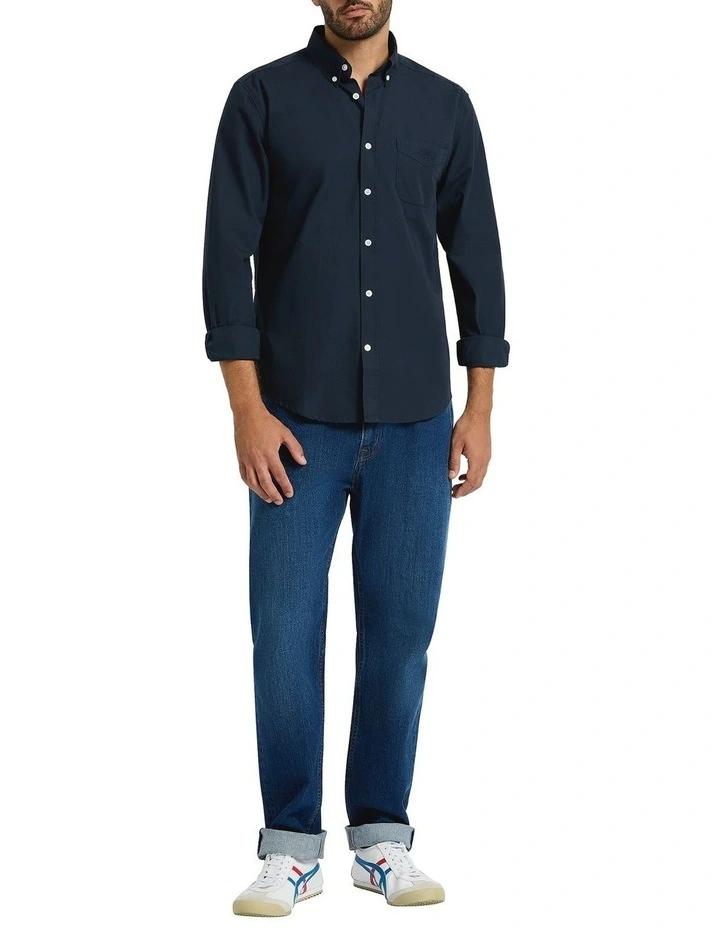 Sam Cotton Poplin Shirt in Navy image 3