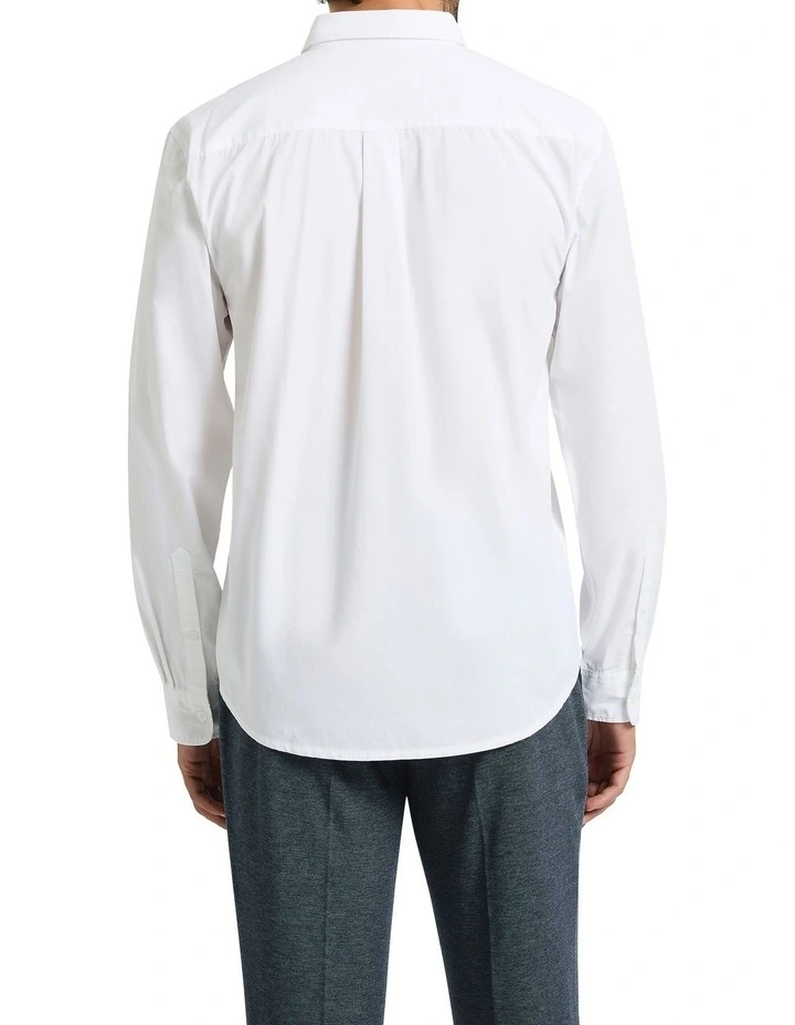 Sam Cotton Poplin Shirt in White image 2