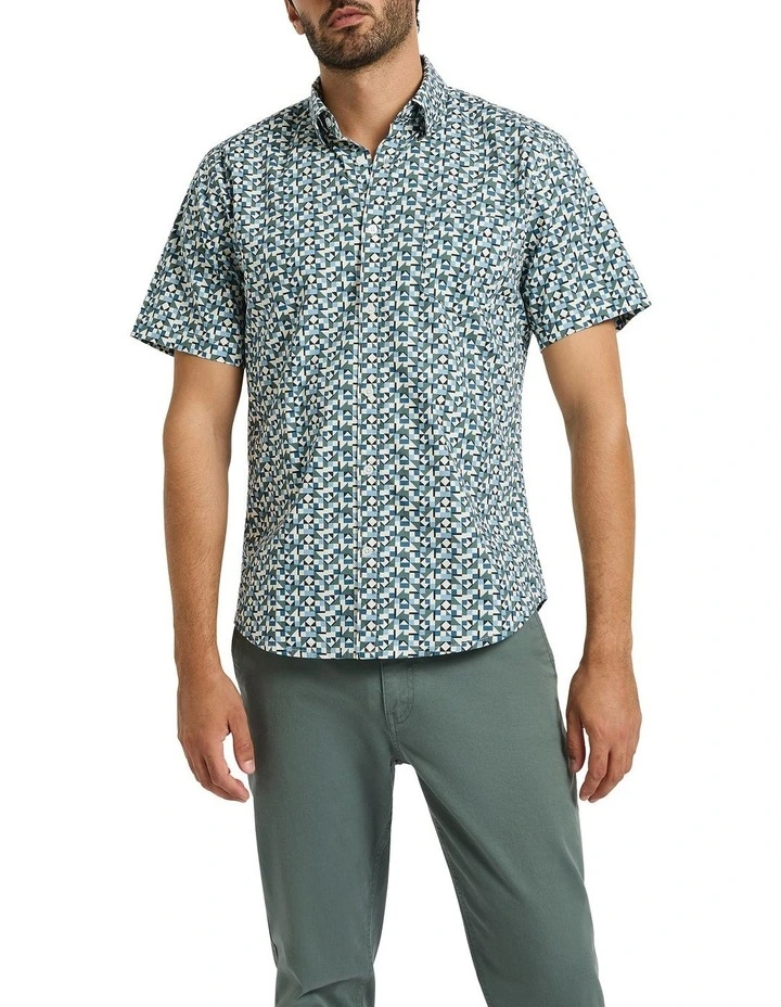 Seoul Geo Shirt in Blue Multi image 1