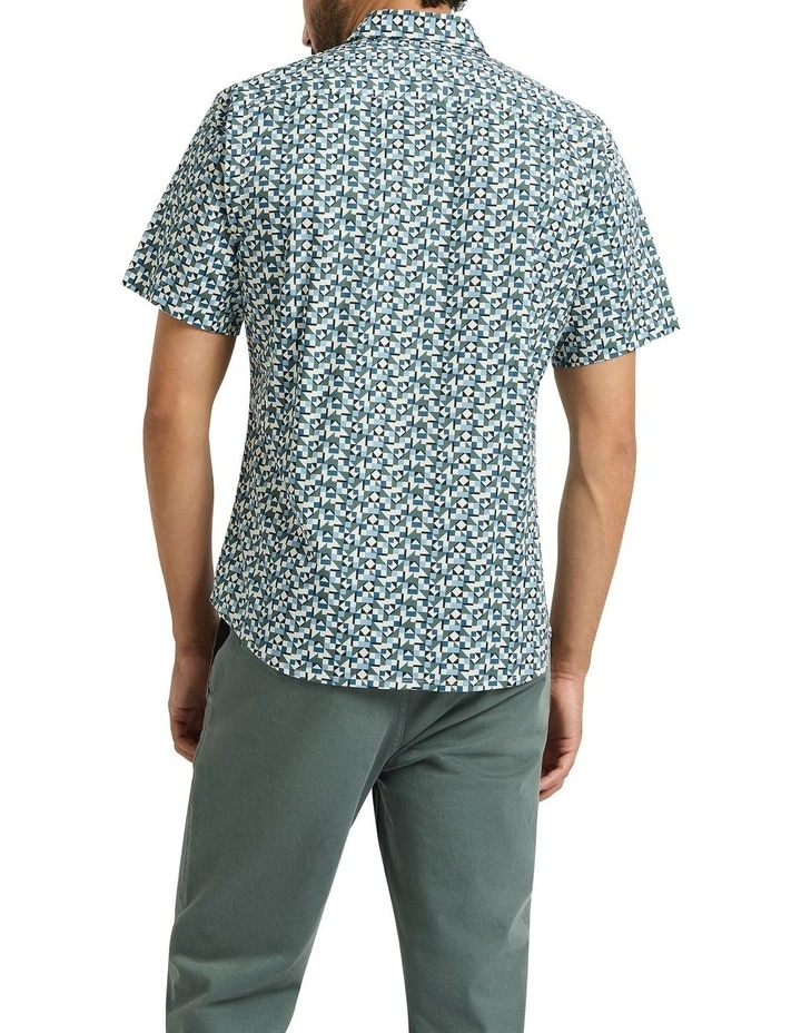 Seoul Geo Shirt in Blue Multi image 2