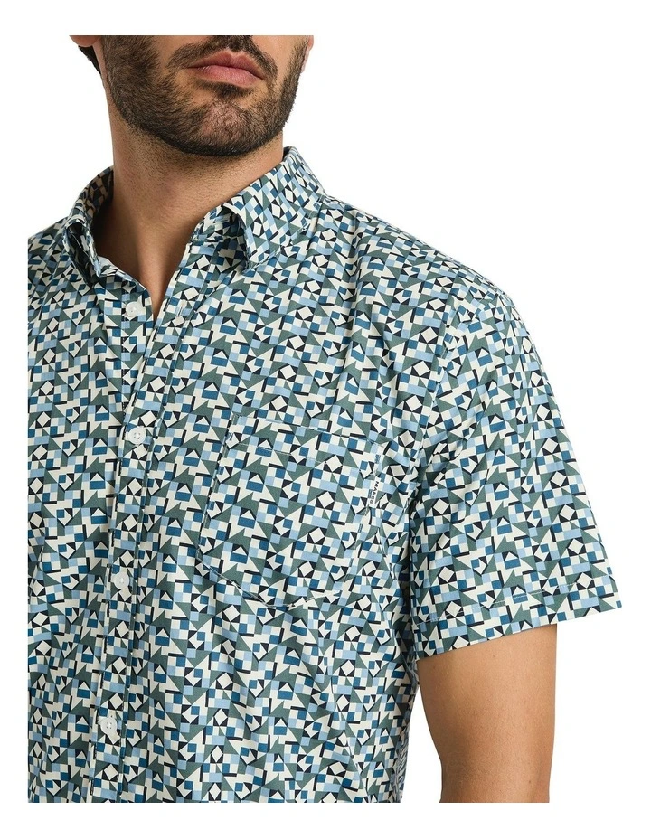 Seoul Geo Shirt in Blue Multi image 3