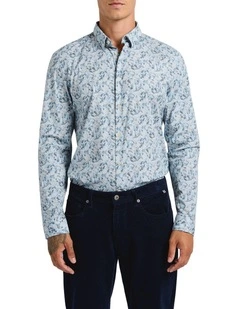 Leaf Around Smart Shirt in Navy Multi