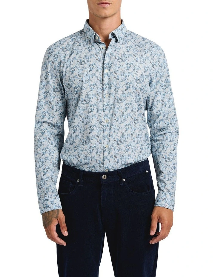 Leaf Around Smart Shirt in Navy Multi image 1