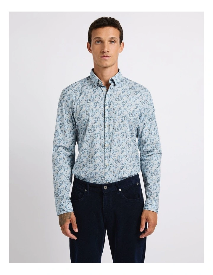 Leaf Around Smart Shirt in Navy Multi image 2
