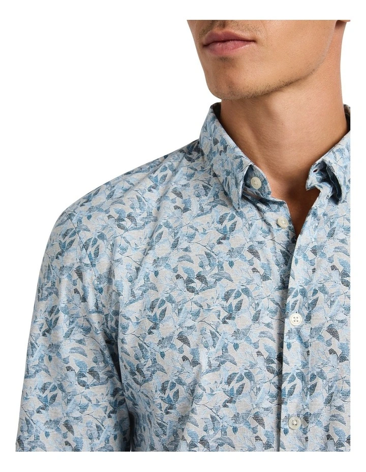 Leaf Around Smart Shirt in Navy Multi image 4
