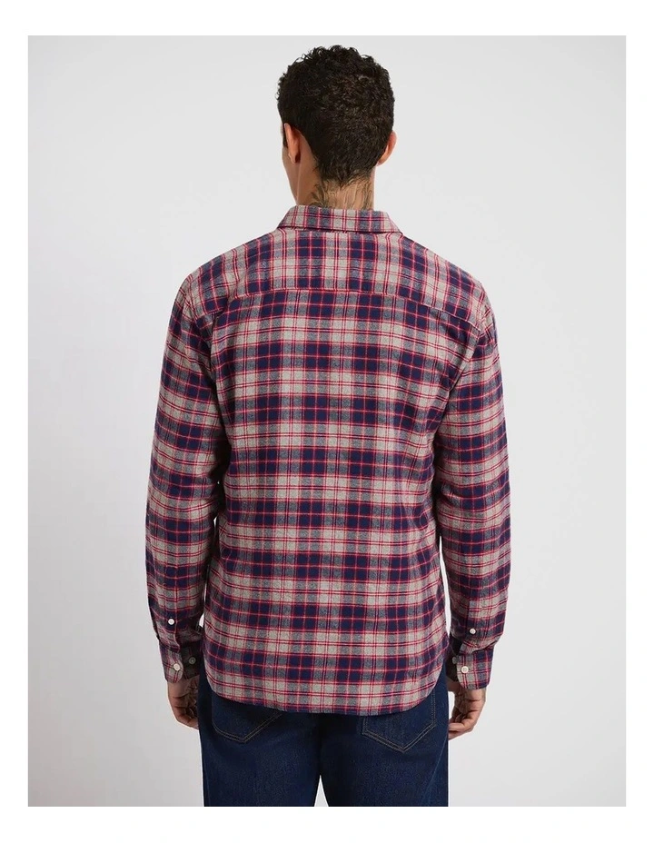 Zurich Brushed Check Shirt in Red Check image 3