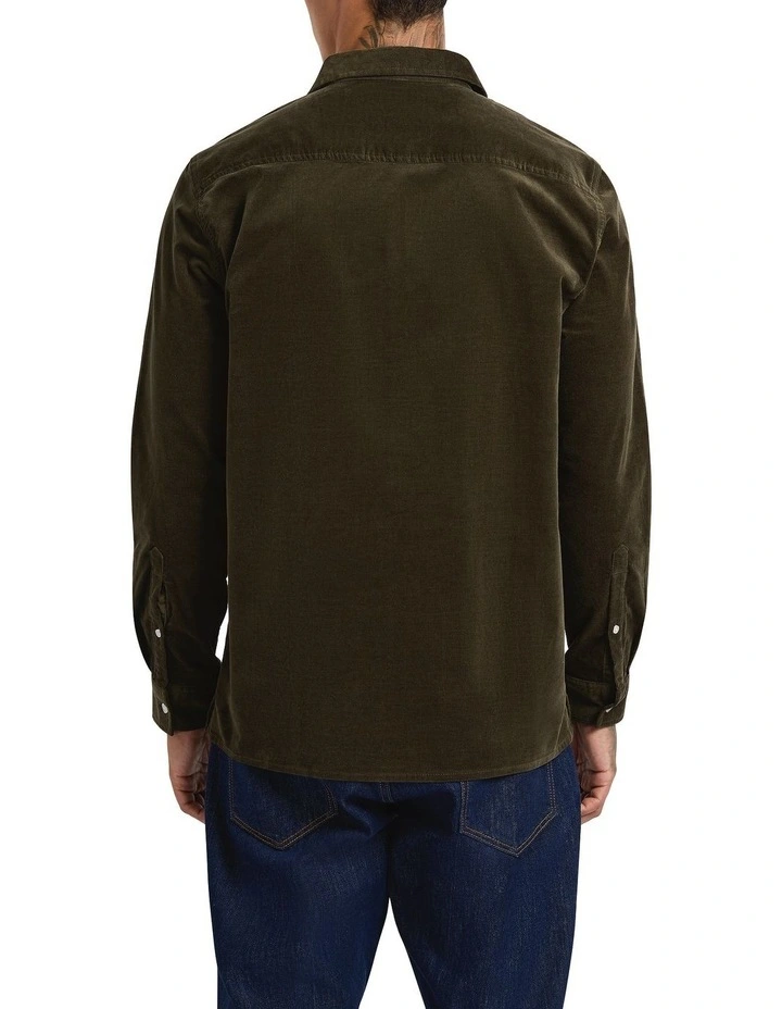 She's Electric Cord Shirt in Dusty Olive image 2