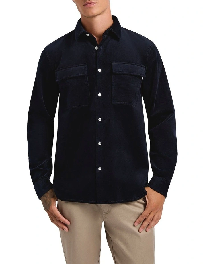 She's Electric Cord Shirt in Navy image 1
