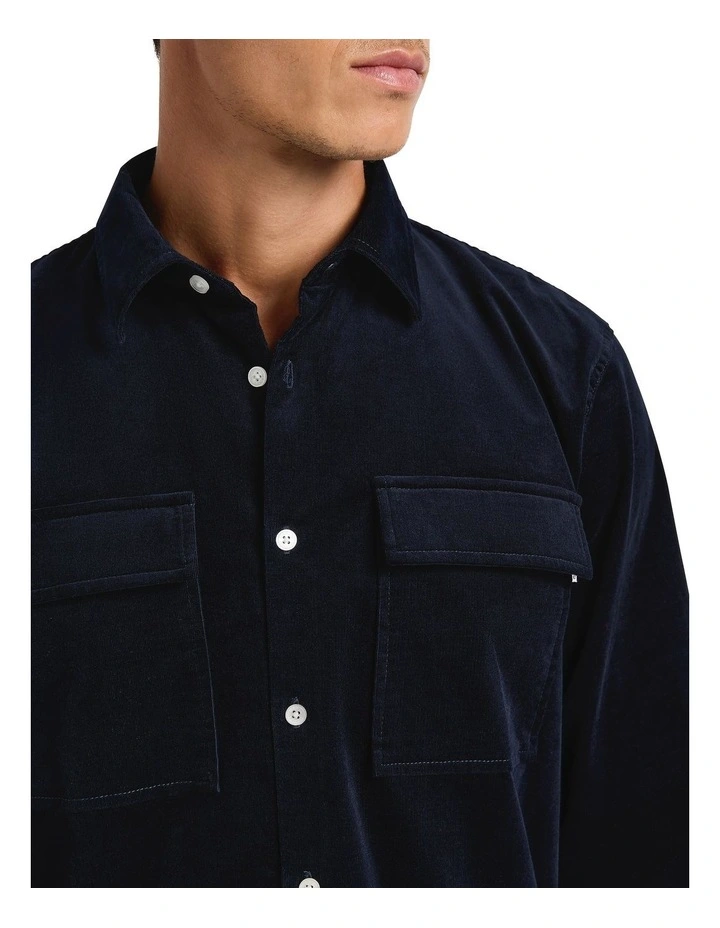 She's Electric Cord Shirt in Navy image 3