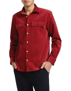 She's Electric Cord Shirt in Red Dahlia
