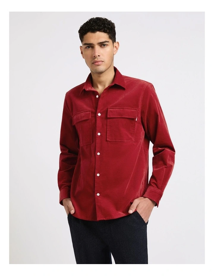 She's Electric Cord Shirt in Red Dahlia image 2