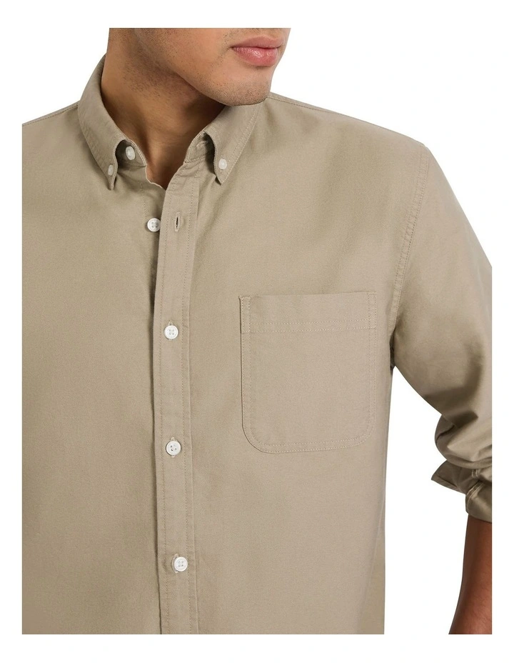 Oly Washed Oxford Shirt in Vintage Khaki image 3