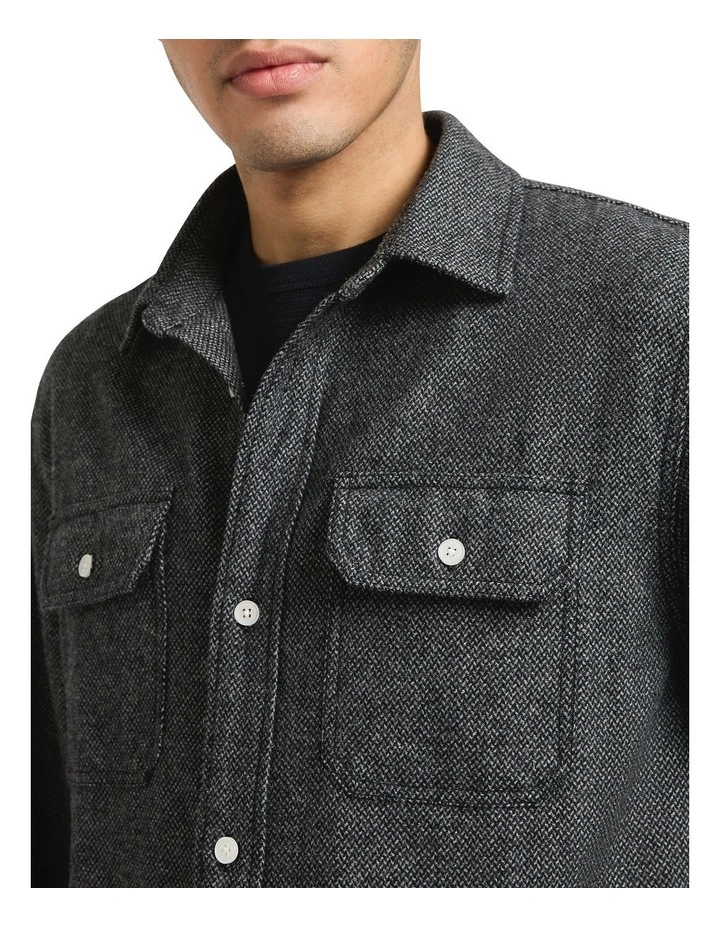 Digsy Wool Blend Shirt in Charcoal image 3