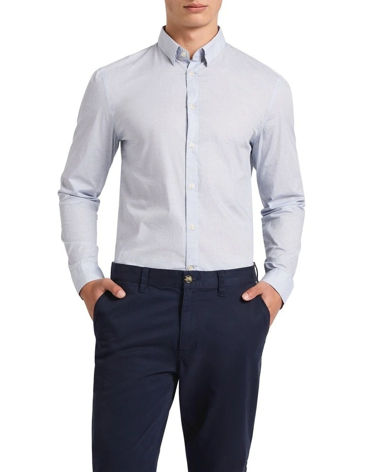 Harley Herringbone Smart Shirt in Light Blue image 1