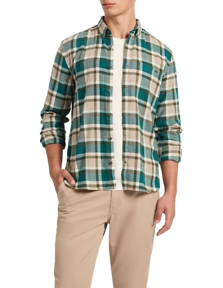 Sacha Check Shirt in Green Check image 1