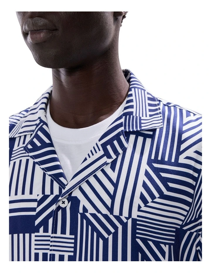 Norman Patchwork Shirt in Blue Multi image 3