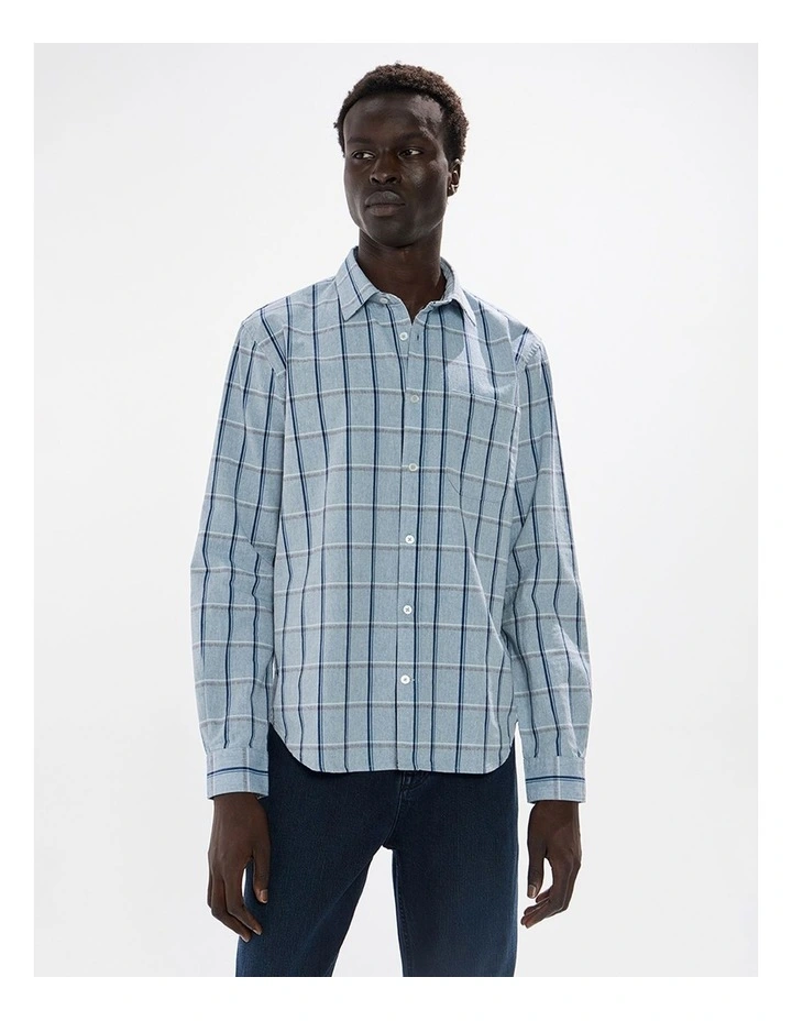 Billie Check Shirt in Blue Check image 2