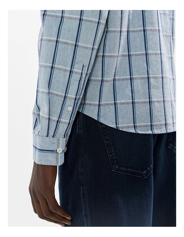 Billie Check Shirt in Blue Check image 3