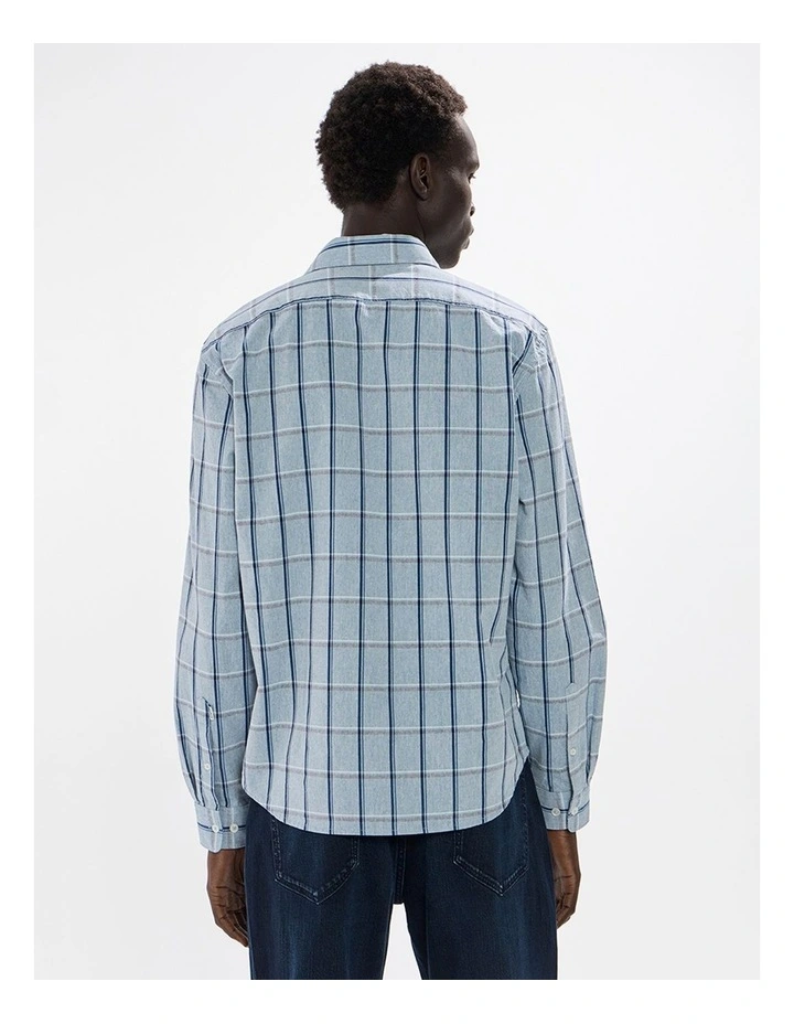 Billie Check Shirt in Blue Check image 4