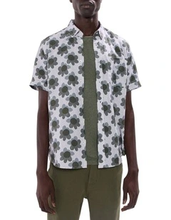 Daisy Circles Shirt in Green Multi