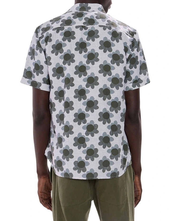 Daisy Circles Shirt in Green Multi image 4