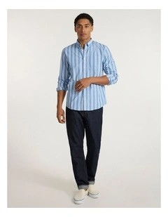 All My Own Stripe Shirt in Light Blue