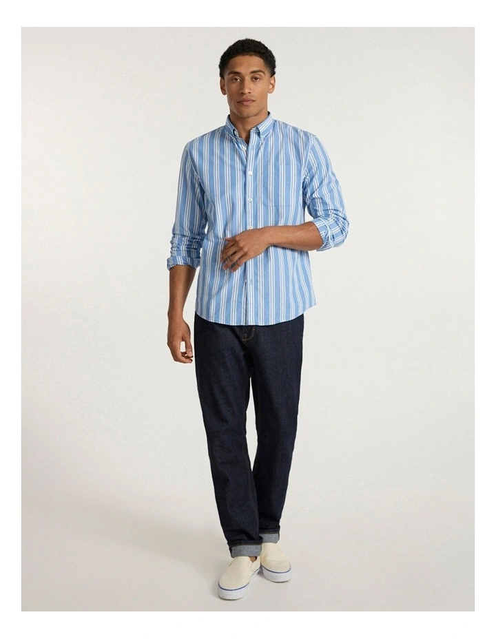 All My Own Stripe Shirt in Light Blue image 1