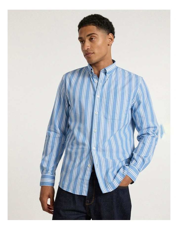 All My Own Stripe Shirt in Light Blue image 2