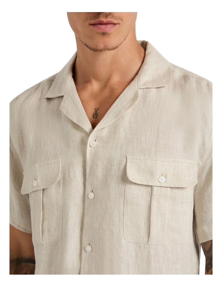 Bryan Linen Shirt in Sand image 4