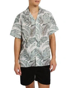 Palm And Away Linen Shirt in Sandy Shore
