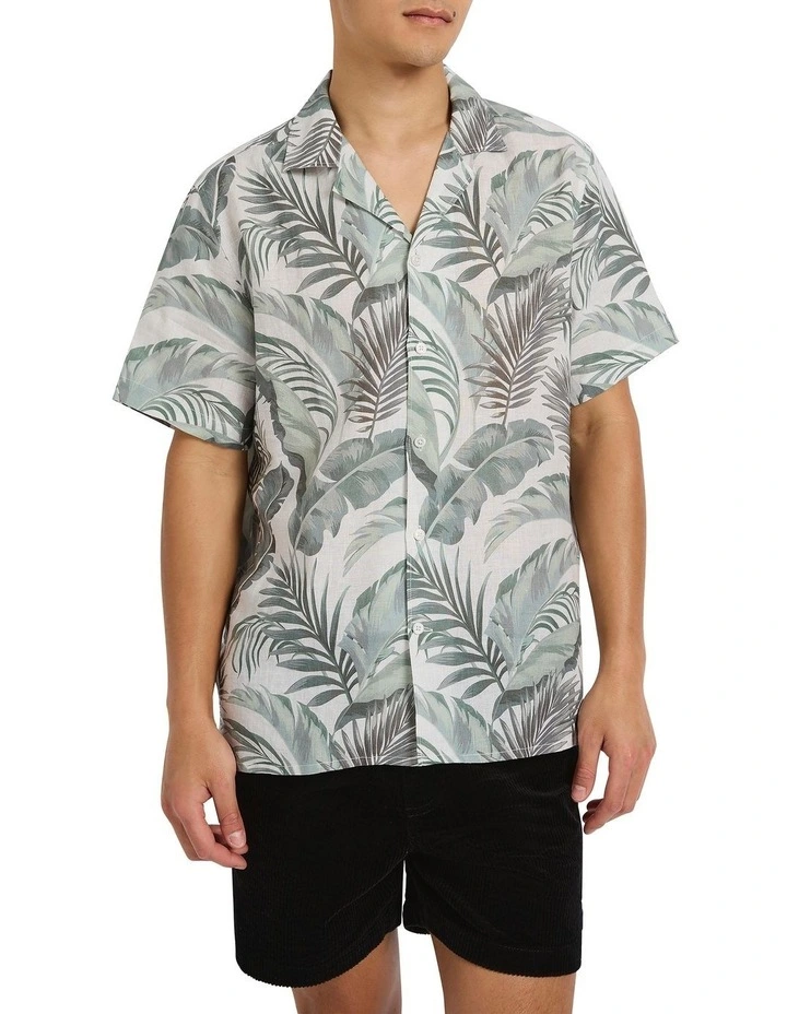 Palm And Away Linen Shirt in Sandy Shore image 1