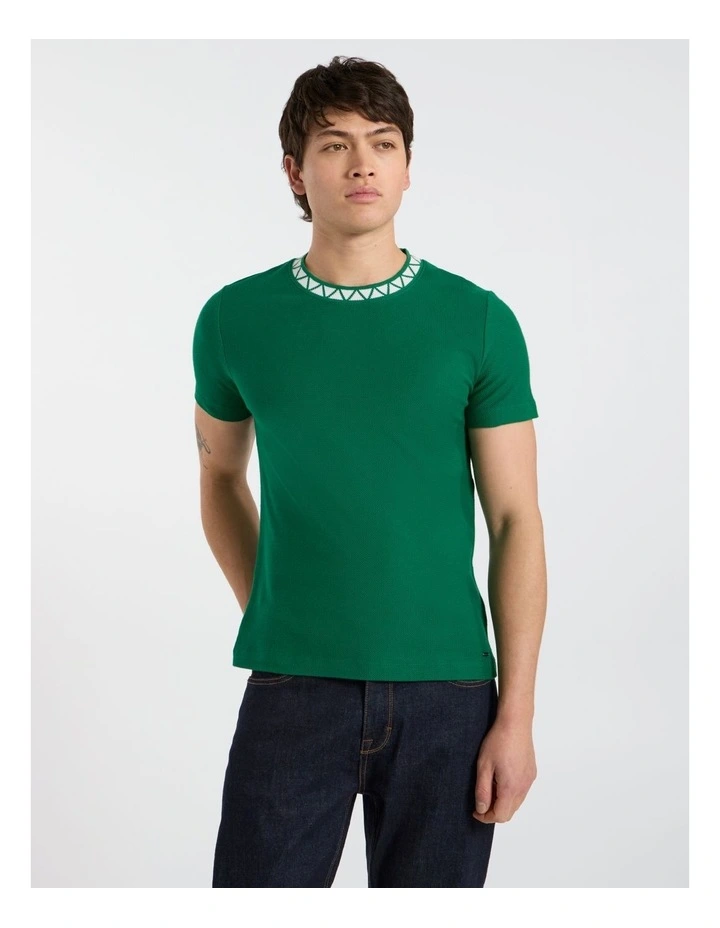 Boston Textured Tee in Racing Green image 1