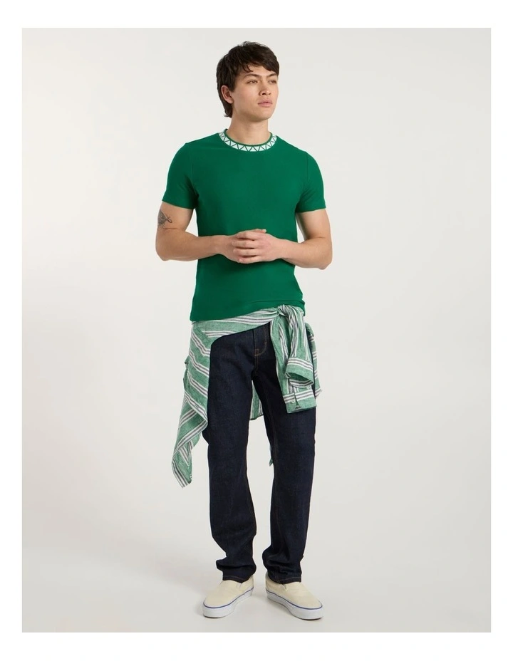 Boston Textured Tee in Racing Green image 1