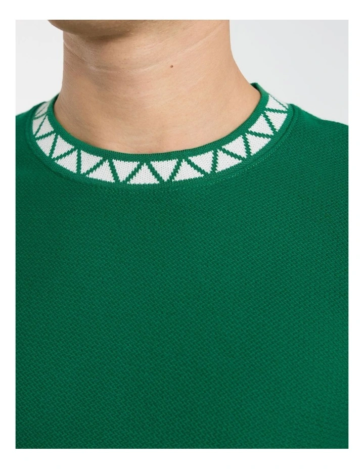 Boston Textured Tee in Racing Green image 3