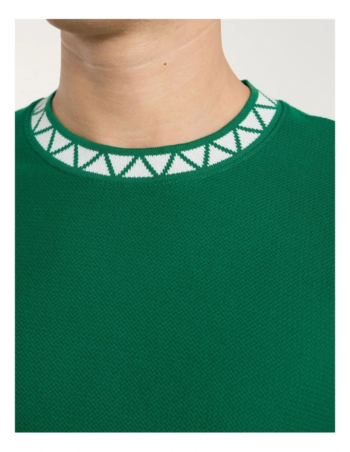 Boston Textured Tee in Racing Green image 3