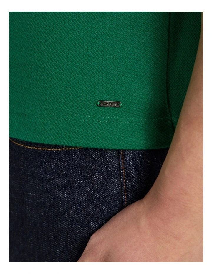 Boston Textured Tee in Racing Green image 4