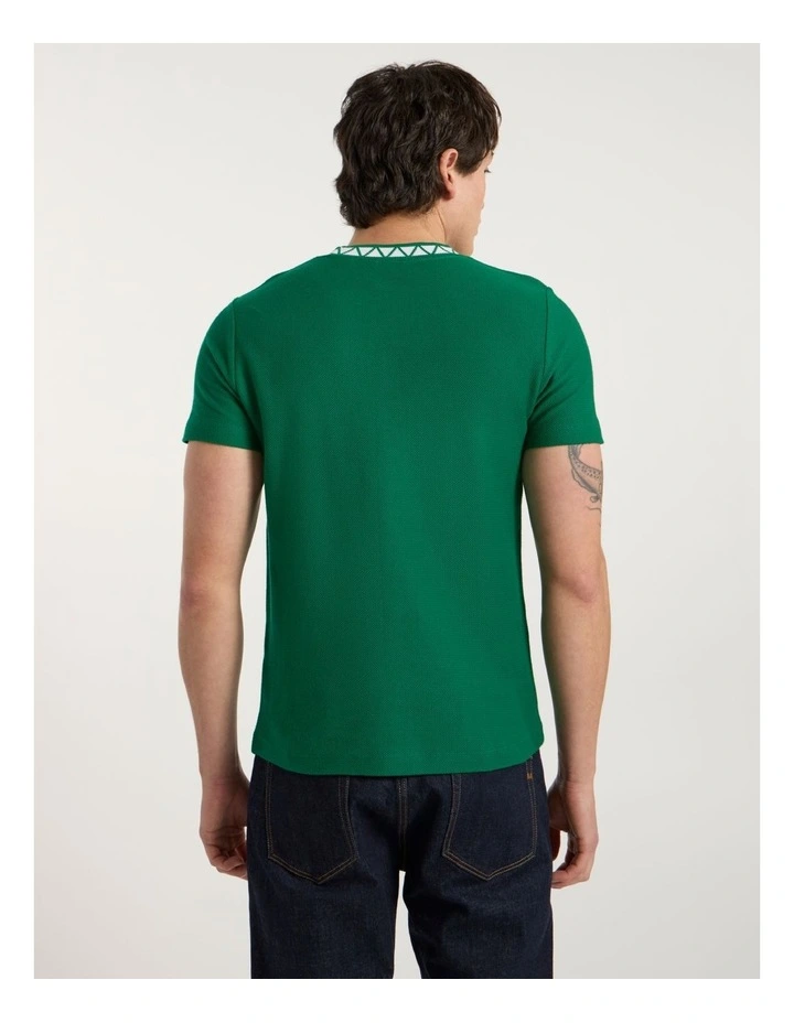 Boston Textured Tee in Racing Green image 5