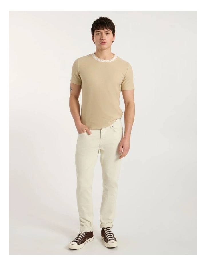 Boston Textured Tee in Latte image 2