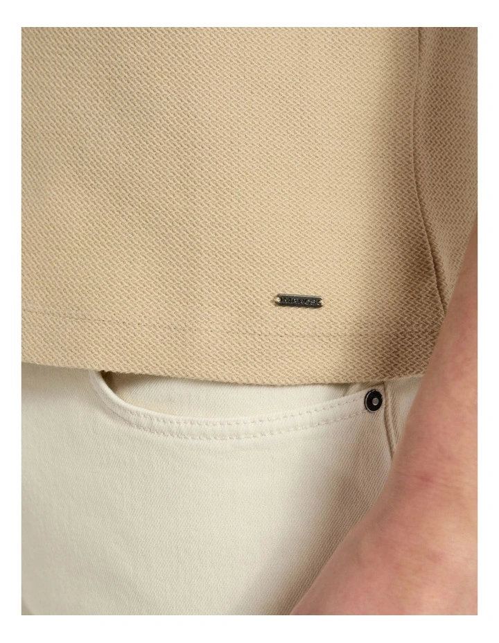 Boston Textured Tee in Latte image 3