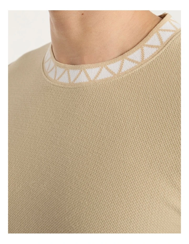 Boston Textured Tee in Latte image 4