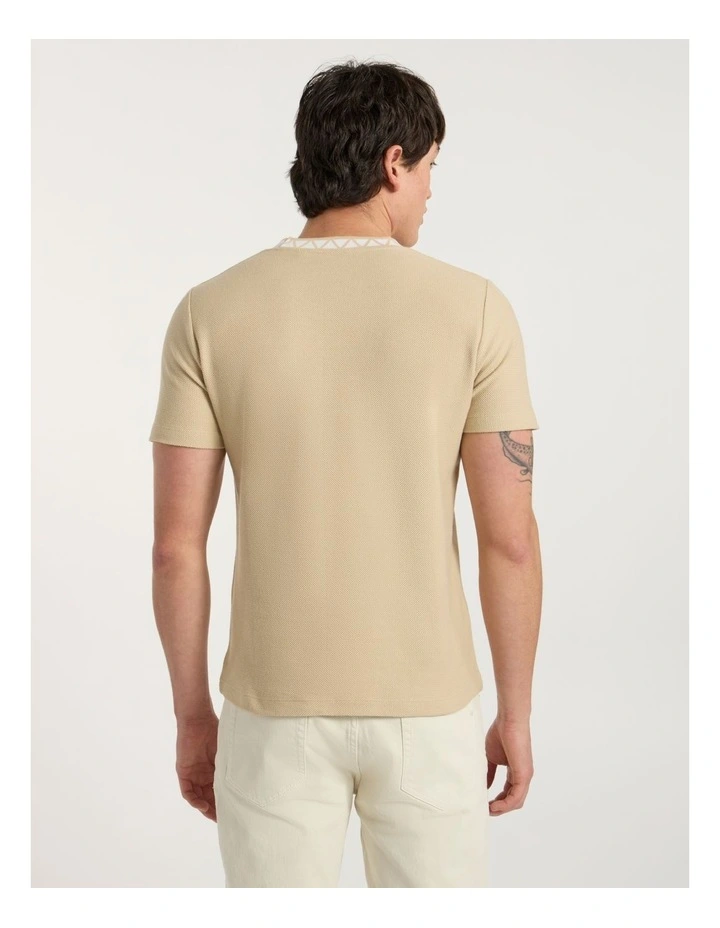 Boston Textured Tee in Latte image 5