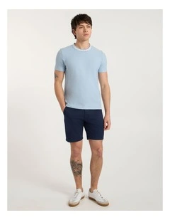 Boston Textured Tee in Suede Blue