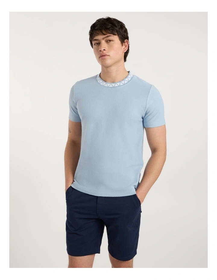 Boston Textured Tee in Suede Blue image 2