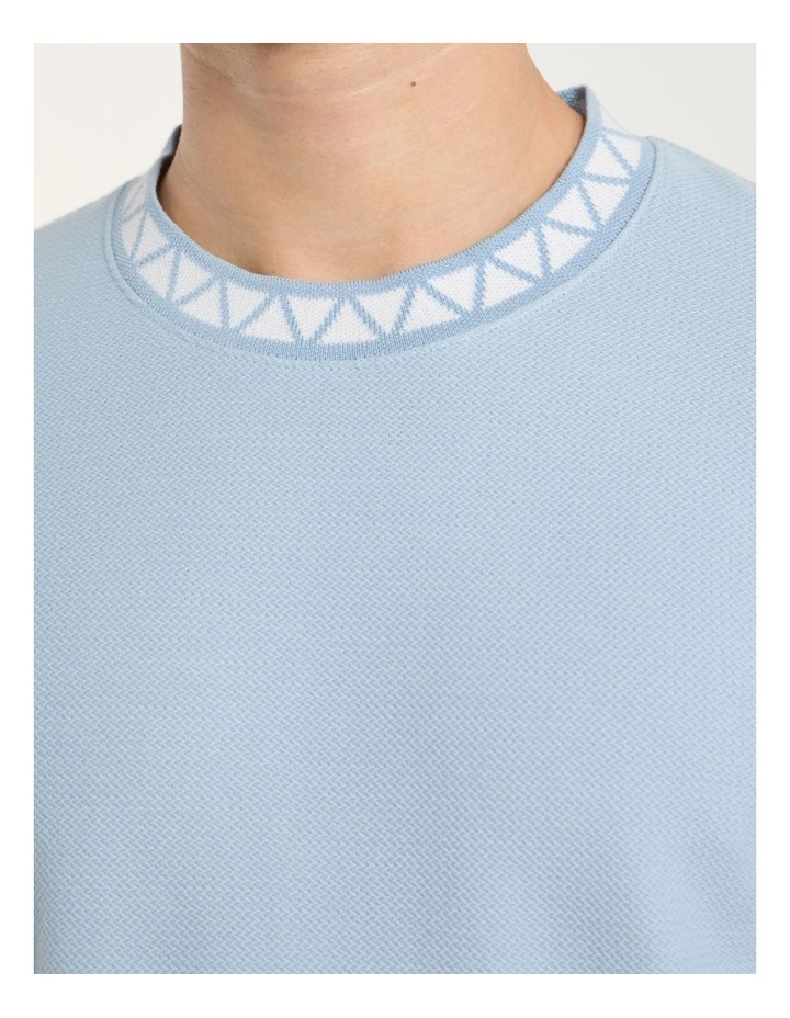 Boston Textured Tee in Suede Blue image 3