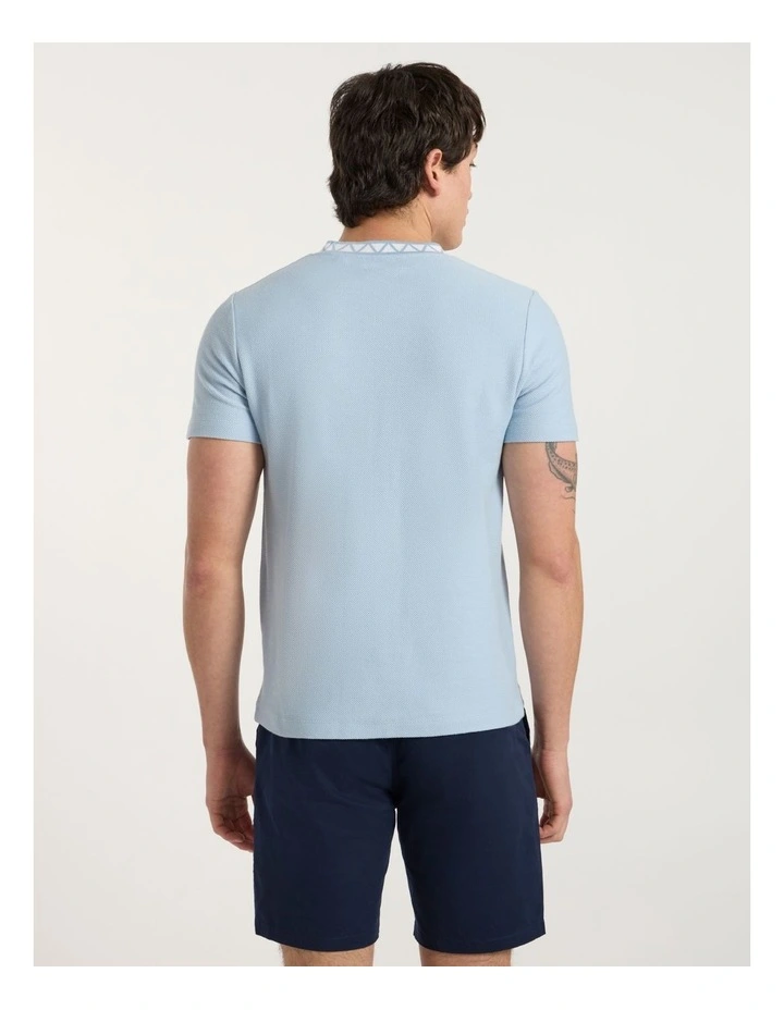 Boston Textured Tee in Suede Blue image 5