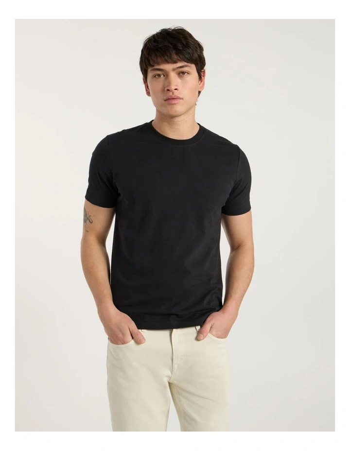 Reese Regular Fit Tee in Black image 2