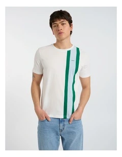 Riccardo Applique Stripe Tee in White