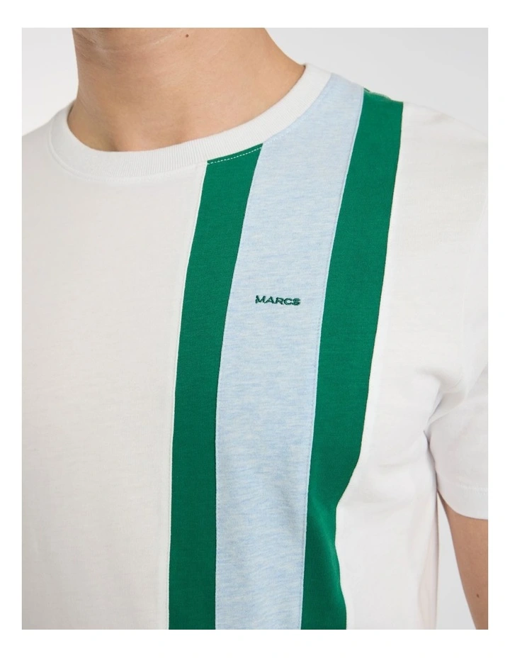Riccardo Applique Stripe Tee in White image 3